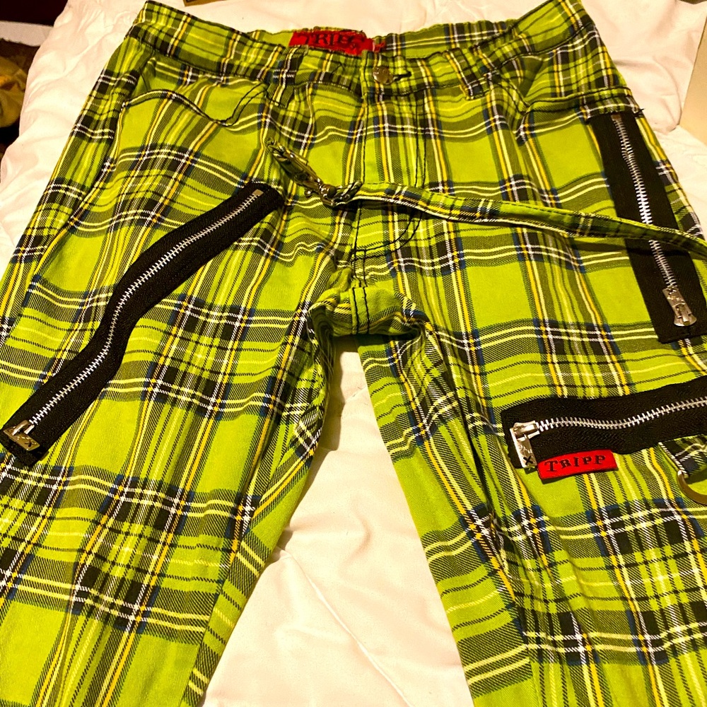 Men’s very sharp TRIPP NYC, multi colored skinny fitted cargo’s Very stylish.